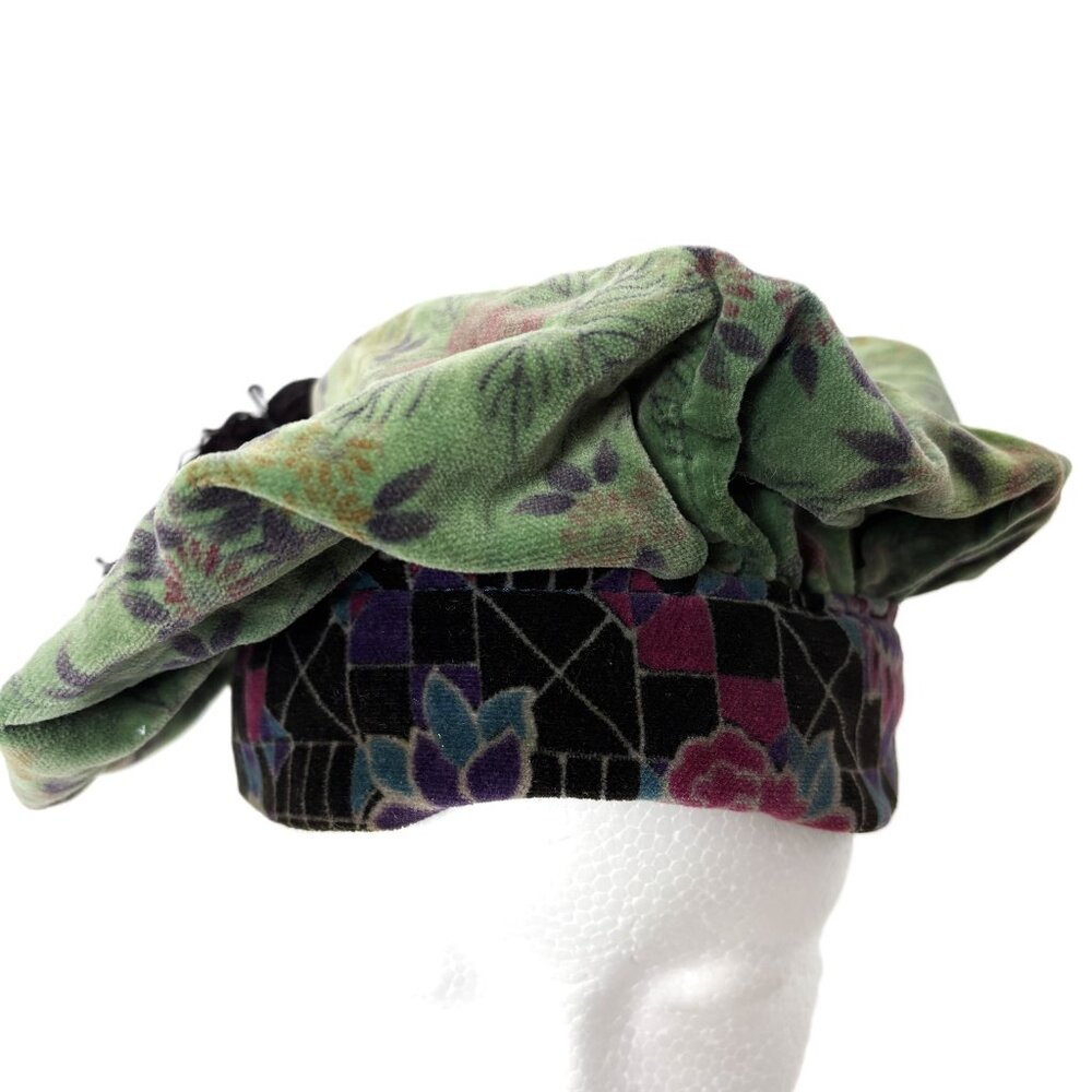 Renaissance Medieval  Tudor  Renn Faire Green Purple Hat
